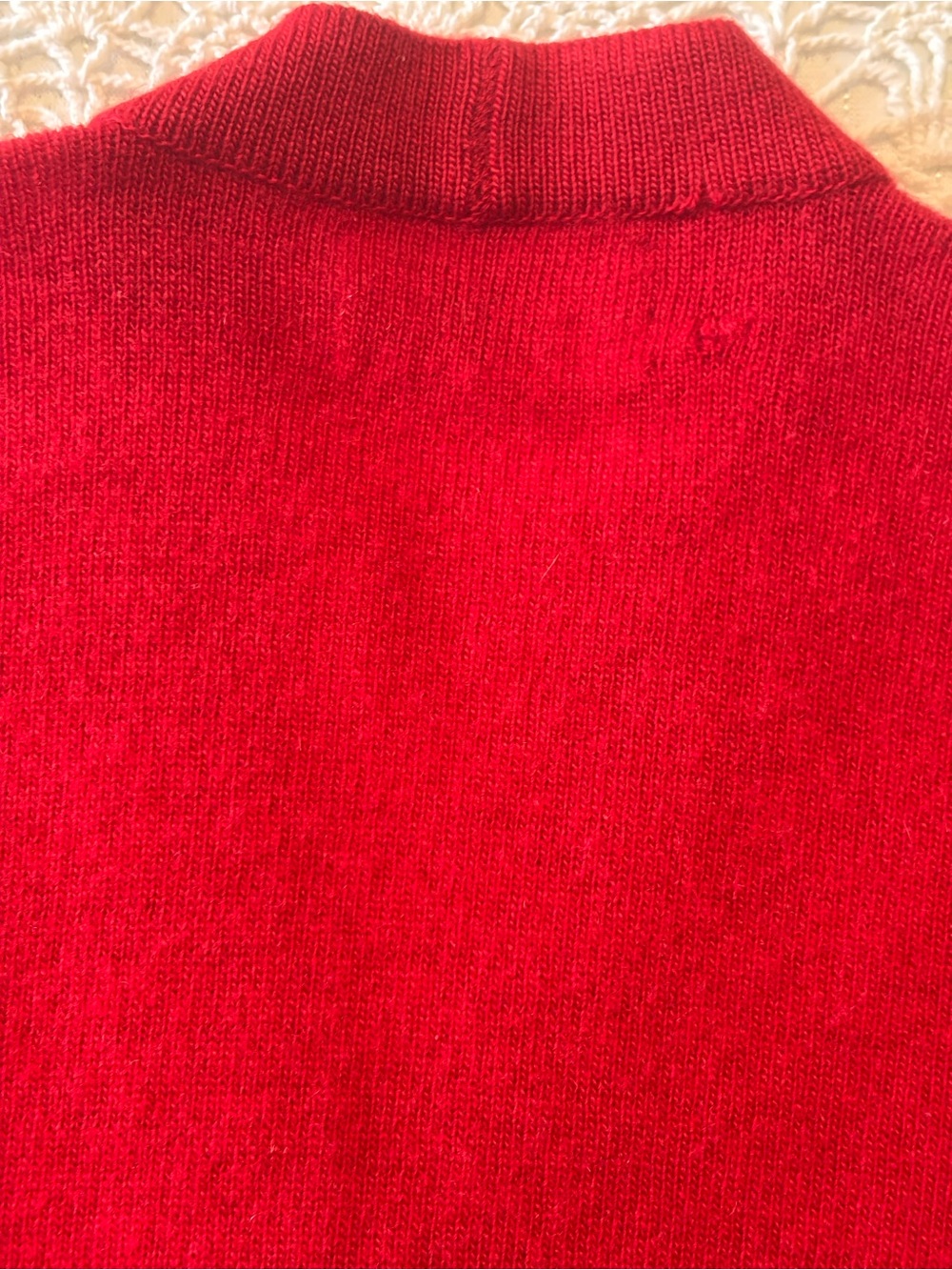 VINTAGE PRINGLE OF SCOTLAND 100% CASHMERE RED CARDIGAN 1940’s - Picture 9 of 13